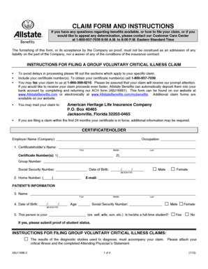 Group Voluntary Critical Illness Claim Form