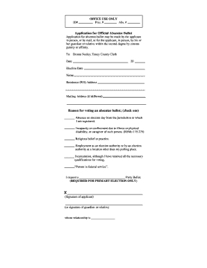 Missouri Absentee Ballot Application