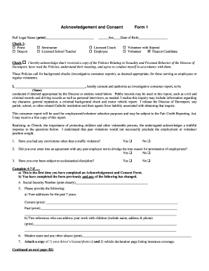 Acknowledgement and Consent Form