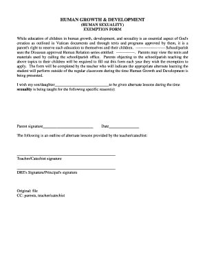Human Growth & Development Exemption Form
