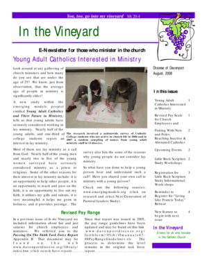 In the Vineyard E-Newsletter