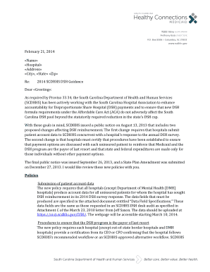 Healthy Connections Letterhead Template - SC DHHS