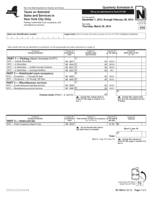 New York State Quarterly Schedule N