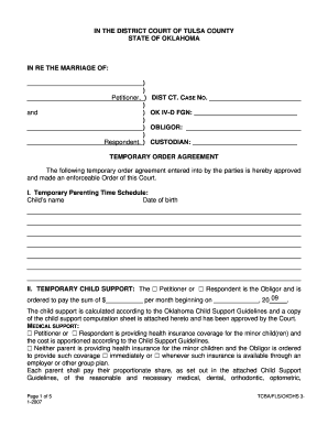 Temporary Order Agreement