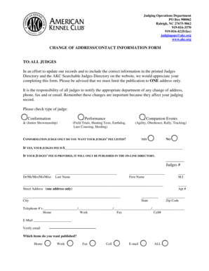 Change of Address/Contact Information Form