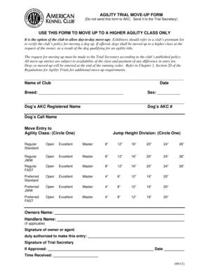 Agility Trial Move-Up Form