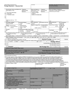 USPS Postage Statement Form 3602-R