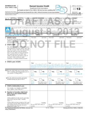 Schedule EIC Form 1040A or 1040