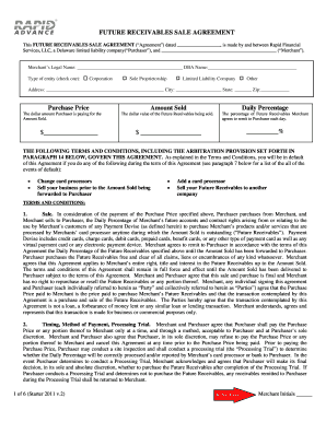 FUTURE RECEIVABLES SALE AGREEMENT Purchase Price ...