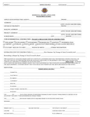 Residential Building Permit Application