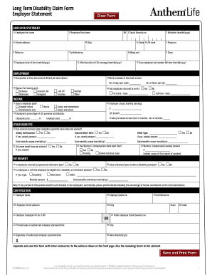 Long Term Disability Claim Form
