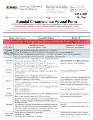 2014-2015 Special Circumstance Appeal Form