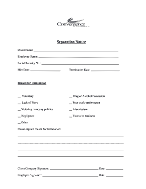 Employee Separation Notice