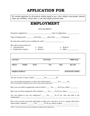 Employment Application Form
