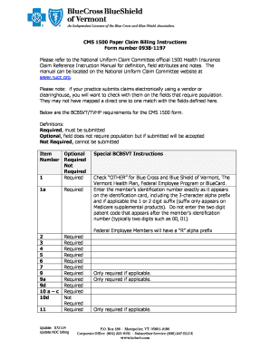 CMS 1500 Health Insurance Claim Form
