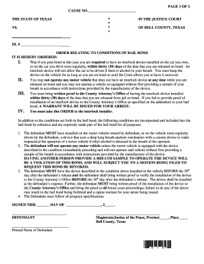 Texas Bail Bond Interlock Device Order