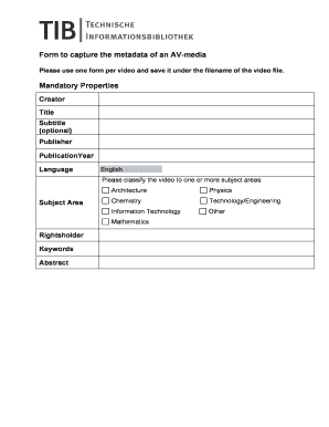 AV-Media Metadata Form