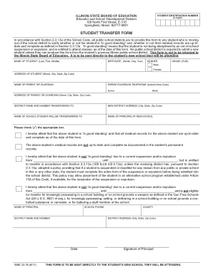 Illinois Student Transfer Form
