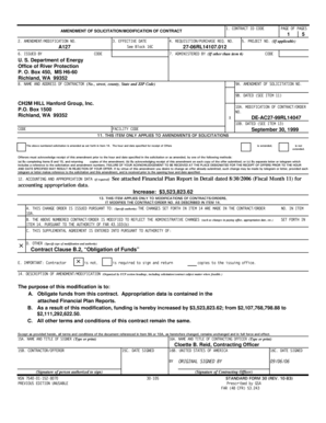 US Department of Energy Contract Modification Form