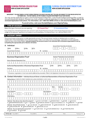 Florida Prepaid College Plan Application