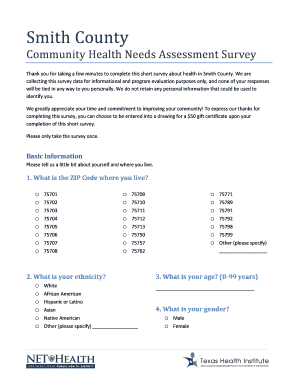 Smith County Community Health Needs Assessment Survey