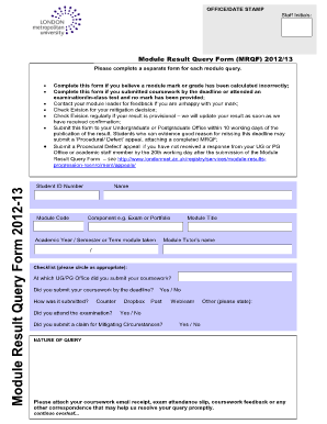 Module Result Query Form