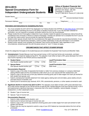 University of Illinois Special Circumstance Form
