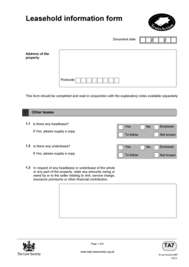 Leasehold Information Form