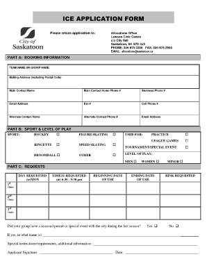 ice application form