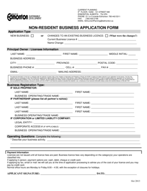 Non-Resident Business Application Form