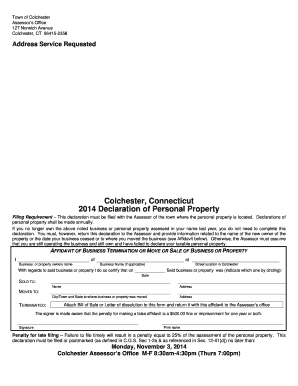 2014 Connecticut Personal Property Declaration