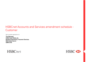 HSBCnet Accounts and Services Amendment Schedule