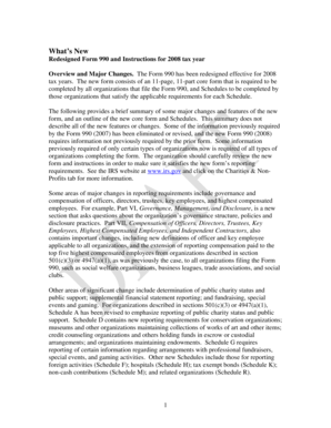 IRS Form 990 2008 Redesign Overview