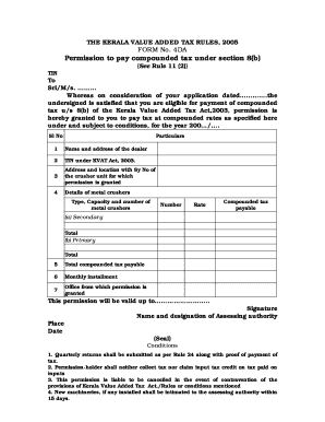 Kerala VAT Form 4DA