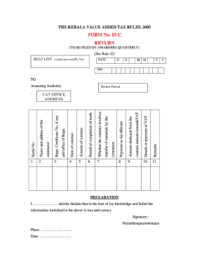 Kerala VAT Form 10C