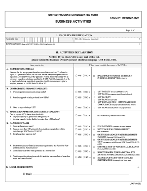 Unified Program Consolidated Form