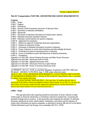 Odometer discrepancy - vehicle details inspection sheet