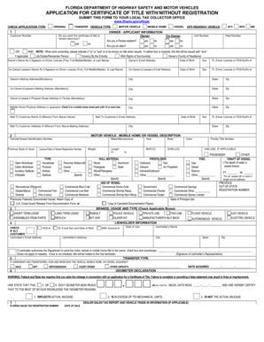 Florida Certificate of Title Application