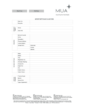 Motor Theft/Hijack Claim Form
