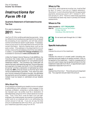 Columbus Income Tax Estimated Payment Form