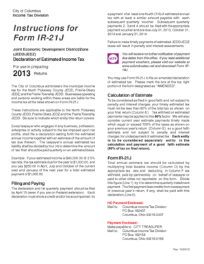 City of Columbus Income Tax Declaration