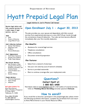 Hyatt Legal Plan Enrollment Form