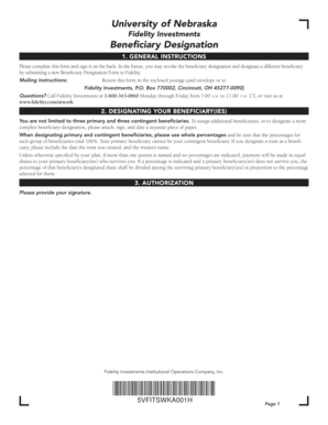 Fidelity Investments Beneficiary Designation Form