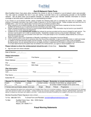 Out-of-Network Claim Form