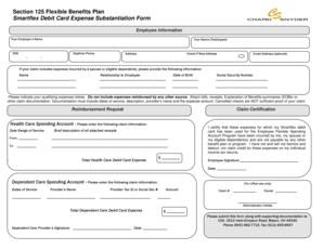 Section 125 Flexible Benefits Plan Expense Form