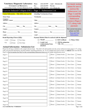 Exercise Induced Collapse (EIC) Test Form