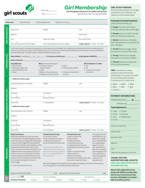 Girl Scout Membership Application