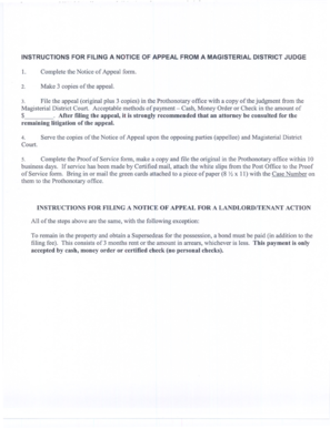 Pennsylvania Notice of Appeal Form