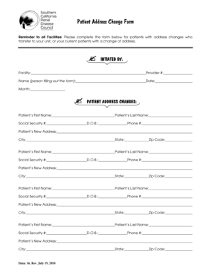 Patient Address Change Form