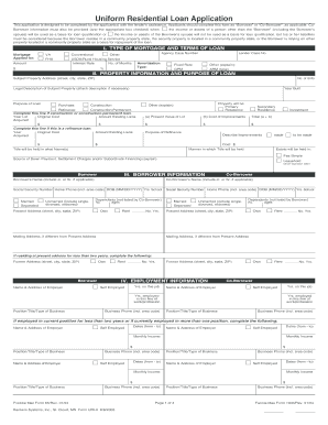 Uniform Residential Loan Application